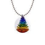 rainbow christmas tree 1  Button Necklace