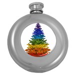 rainbow christmas tree Hip Flask (5 oz)