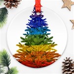rainbow christmas tree Round Ornament (Two Sides)