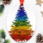rainbow christmas tree Oval Ornament (Two Sides)