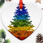 rainbow christmas tree Heart Ornament (Two Sides)