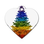 rainbow christmas tree Dog Tag Heart (Two Sides)