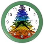 rainbow christmas tree Color Wall Clock