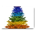 rainbow christmas tree Large Doormat
