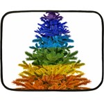 rainbow christmas tree Double Sided Fleece Blanket (Mini)
