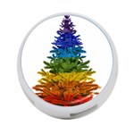 rainbow christmas tree 4-Port USB Hub (One Side)