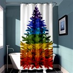 rainbow christmas tree Shower Curtain 36  x 72  (Stall)