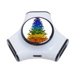 rainbow christmas tree 3-Port USB Hub
