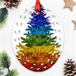 rainbow christmas tree Oval Filigree Ornament (Two Sides)
