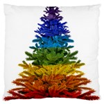 rainbow christmas tree Large Cushion Case (One Side)