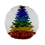 rainbow christmas tree Standard 15  Premium Round Cushion 