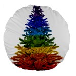 rainbow christmas tree Large 18  Premium Round Cushion 