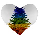 rainbow christmas tree Large 19  Premium Heart Shape Cushion