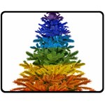rainbow christmas tree Double Sided Fleece Blanket (Medium)