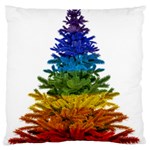 rainbow christmas tree Large Flano Cushion Case (One Side)