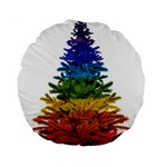 rainbow christmas tree Standard 15  Premium Flano Round Cushion 