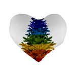 rainbow christmas tree Standard 16  Premium Flano Heart Shape Cushion 