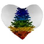 rainbow christmas tree Large 19  Premium Flano Heart Shape Cushion