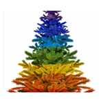 rainbow christmas tree Double Sided Flano Blanket (Small)