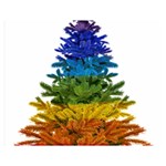 rainbow christmas tree Double Sided Flano Blanket (Medium)