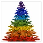 rainbow christmas tree Large Satin Scarf (Square)