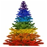 rainbow christmas tree Wooden Puzzle Square