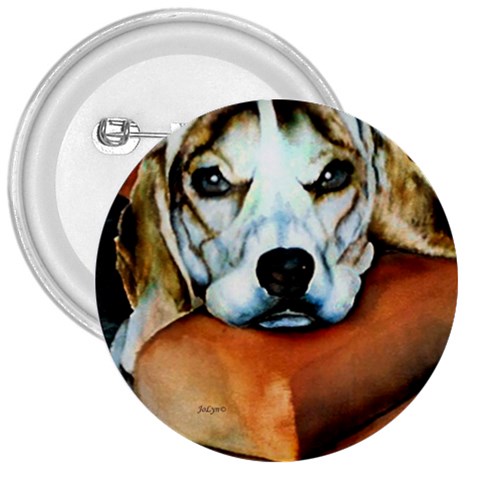 Lazy Lucy Beagle 3  Button from ArtsNow.com Front