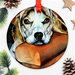 Lazy Lucy Beagle Ornament (Round)