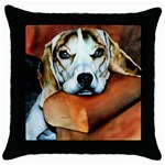 Lazy Lucy Beagle Throw Pillow Case (Black)