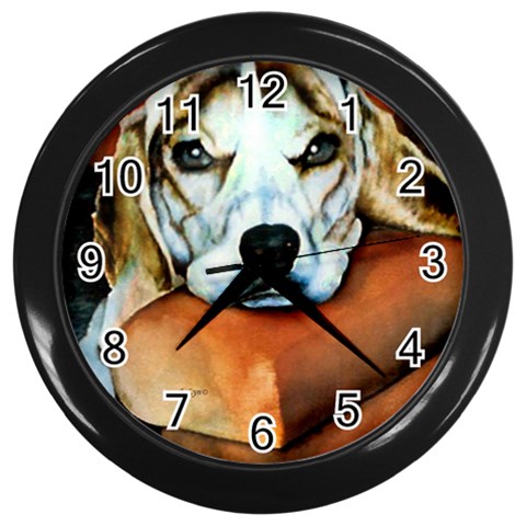 Lazy Lucy Beagle Wall Clock (Black) from ArtsNow.com Front