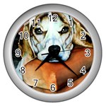 Lazy Lucy Beagle Wall Clock (Silver)