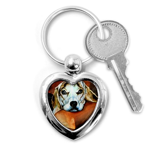 Lazy Lucy Beagle Key Chain (Heart) from ArtsNow.com Front