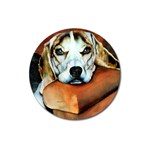 Lazy Lucy Beagle Magnet 3  (Round)