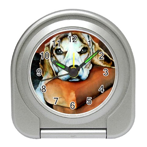 Lazy Lucy Beagle Travel Alarm Clock from ArtsNow.com Front