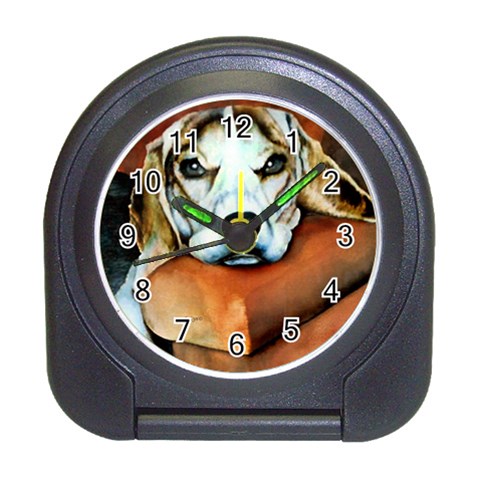 Lazy Lucy Beagle Travel Alarm Clock from ArtsNow.com Front