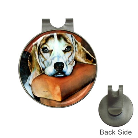 Lazy Lucy Beagle Golf Ball Marker Hat Clip from ArtsNow.com Front