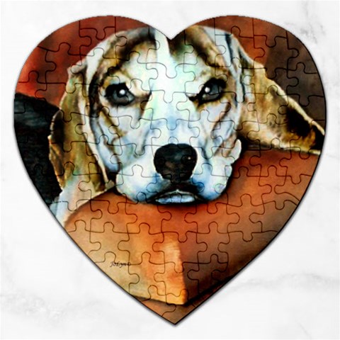 Lazy Lucy Beagle Jigsaw Puzzle (Heart) from ArtsNow.com Front