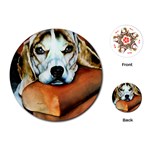 Lazy Lucy Beagle Playing Cards (Round)