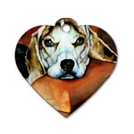 Lazy Lucy Beagle Dog Tag Heart (One Side)