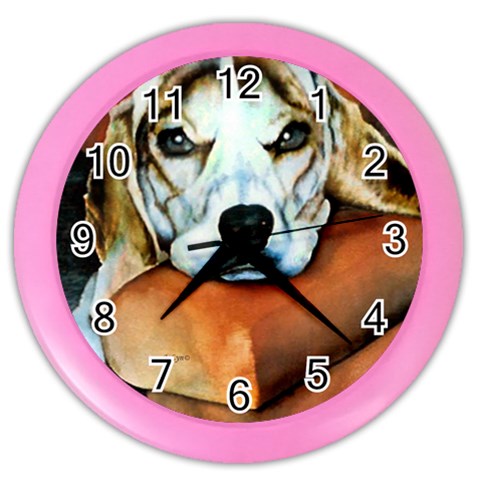 Lazy Lucy Beagle Color Wall Clock from ArtsNow.com Front