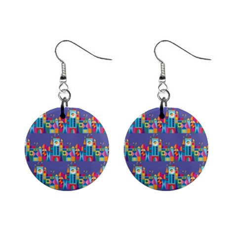 IT S A SMALL WORLD 1  Button Earrings from ArtsNow.com Front