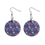 IT S A SMALL WORLD 1  Button Earrings