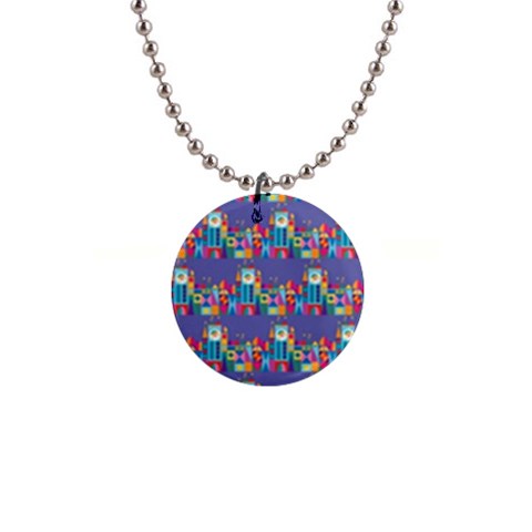 IT S A SMALL WORLD 1  Button Necklace from ArtsNow.com Front