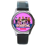 Roblox Unisex Round Metal Watch with Genuine Leather Band Round Metal Watch Clone