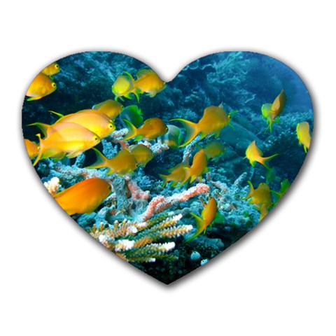 Tropical Coral Reef Fish Mousepad (Heart) from ArtsNow.com Front