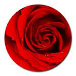 Red Rose Flower Round Mousepad