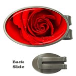 Red Rose Flower Money Clip (Oval)