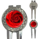 Red Rose Flower 3-in-1 Golf Divot