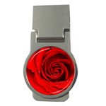 Red Rose Flower Money Clip (Round)