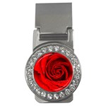 Red Rose Flower Money Clip (CZ)